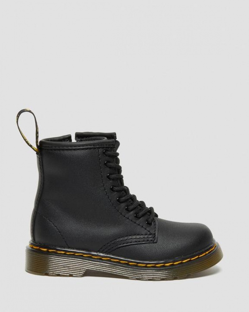 Dr Martens Toddler 1460 Softy T Læder Blonder Up Støvler Børn Sort | Danmark_Dr56788