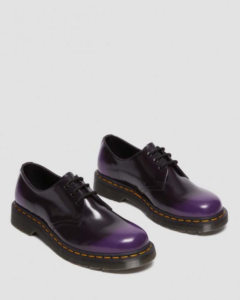 Dr Martens Veganske 1461 Oxford Sko Dame Sort Lilla | Danmark_Dr17014