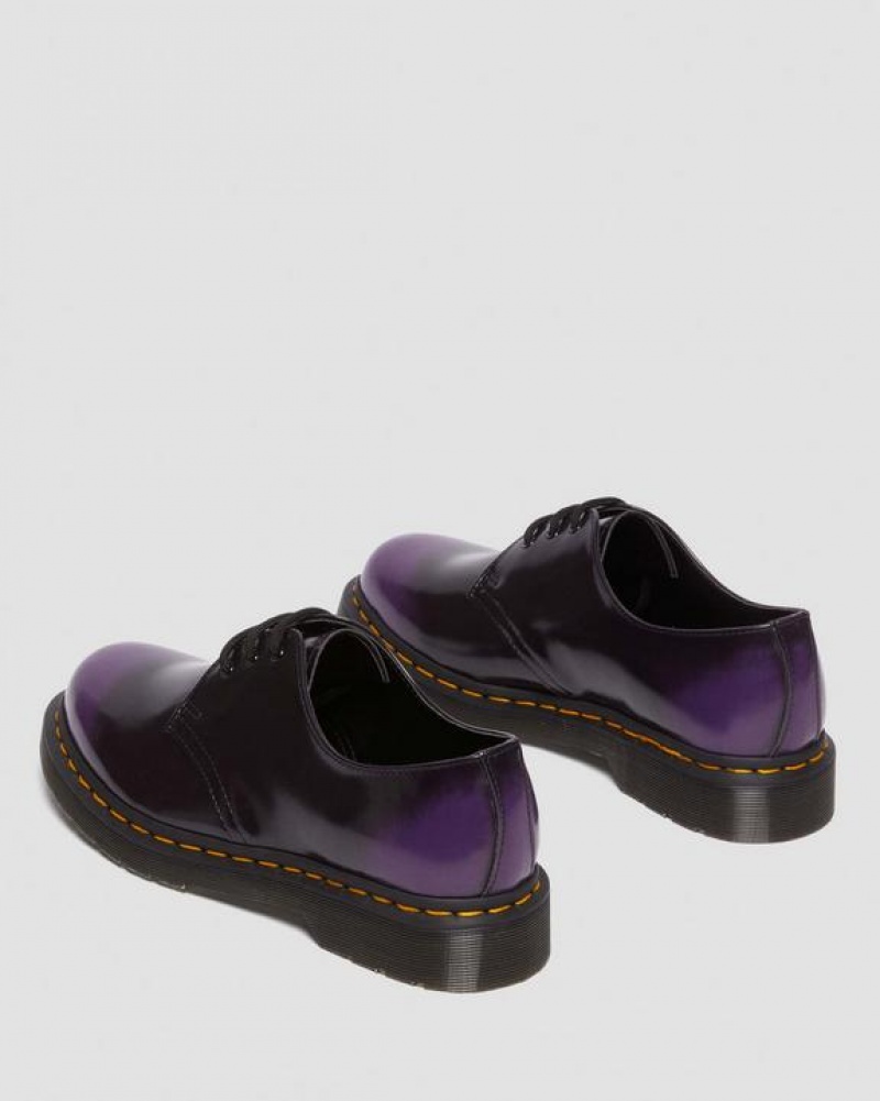 Dr Martens Veganske 1461 Oxford Sko Dame Sort Lilla | Danmark_Dr17014