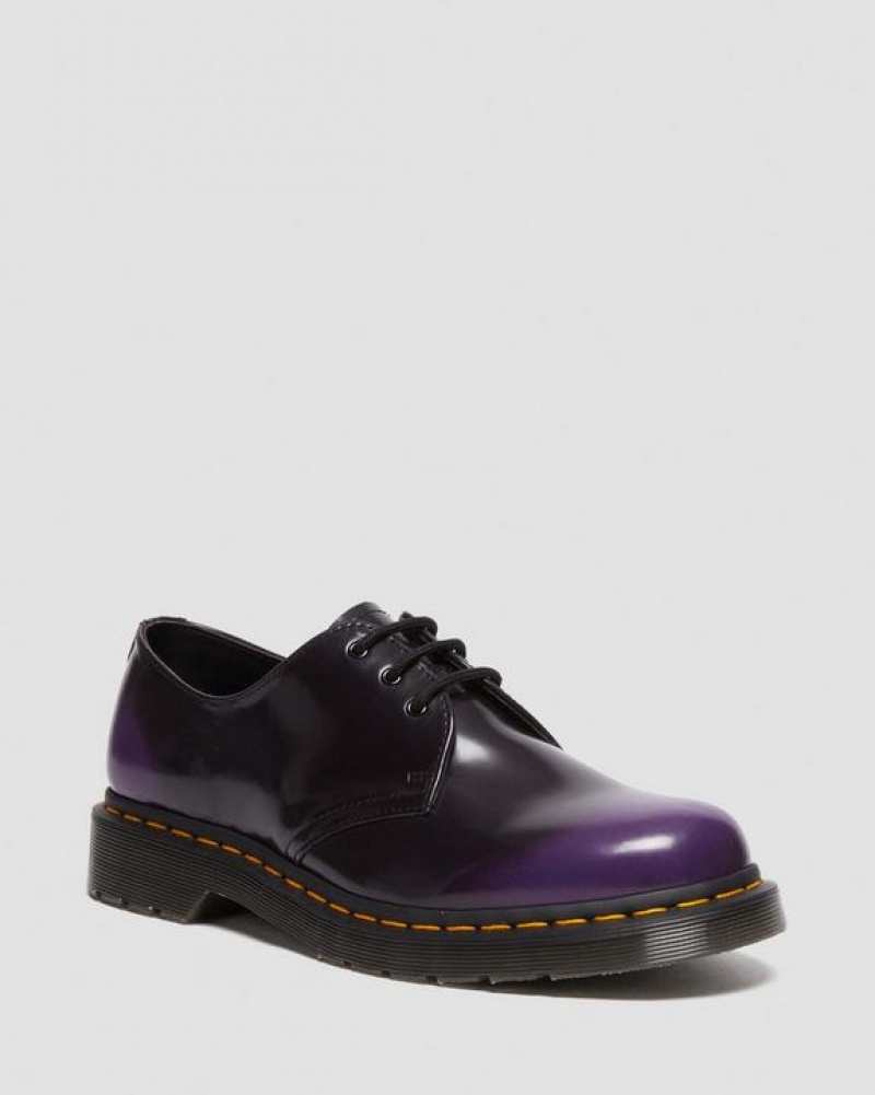 Dr Martens Veganske 1461 Oxford Sko Dame Sort Lilla | Danmark_Dr17014