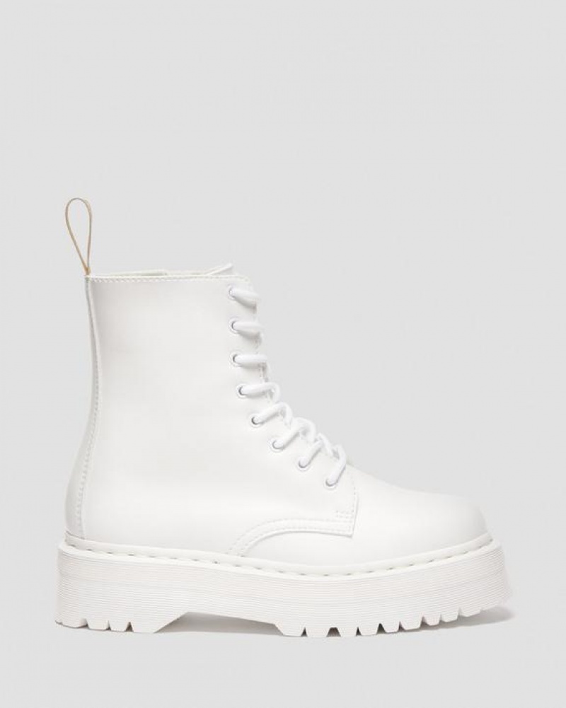 Dr Martens Veganske Jadon II Boot Kemble Mono Platforms Støvler Dame Hvide | Danmark_Dr90442