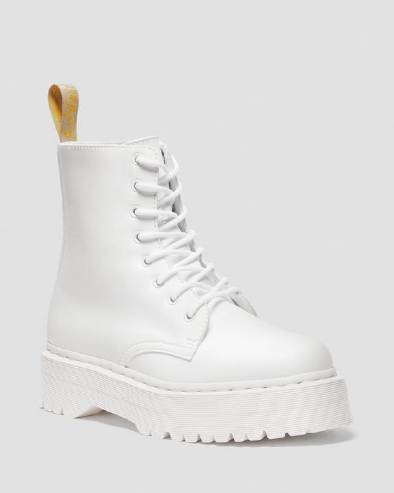 Dr Martens Veganske Jadon II Boot Kemble Mono Platforms Støvler Dame Hvide | Danmark_Dr90442