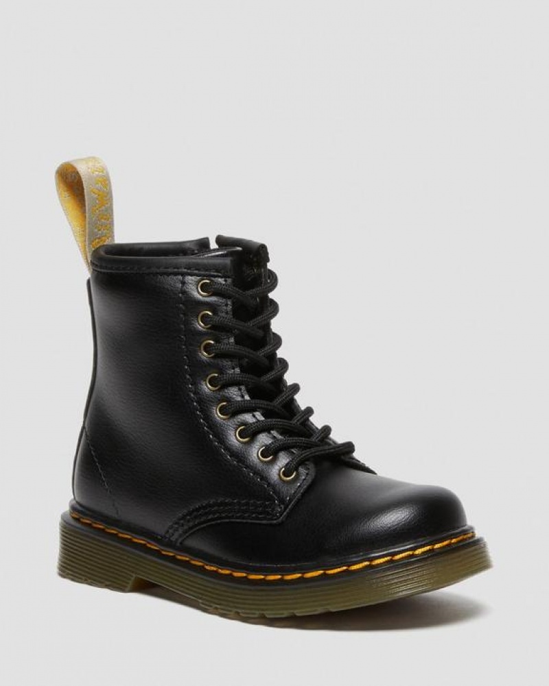 Dr Martens Veganske Toddler 1460 Blonder Up Støvler Børn Sort | Danmark_Dr25750