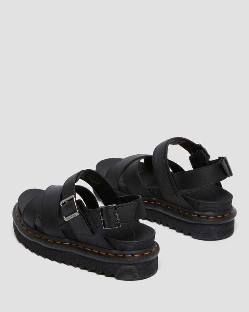 Dr Martens Voss II Women's Læder Páskové Platform Sko Dame Sort | Danmark_Dr85510