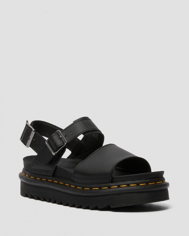 Dr Martens Voss Women's Læder Páskové Platform Sko Dame Sort | Danmark_Dr91266