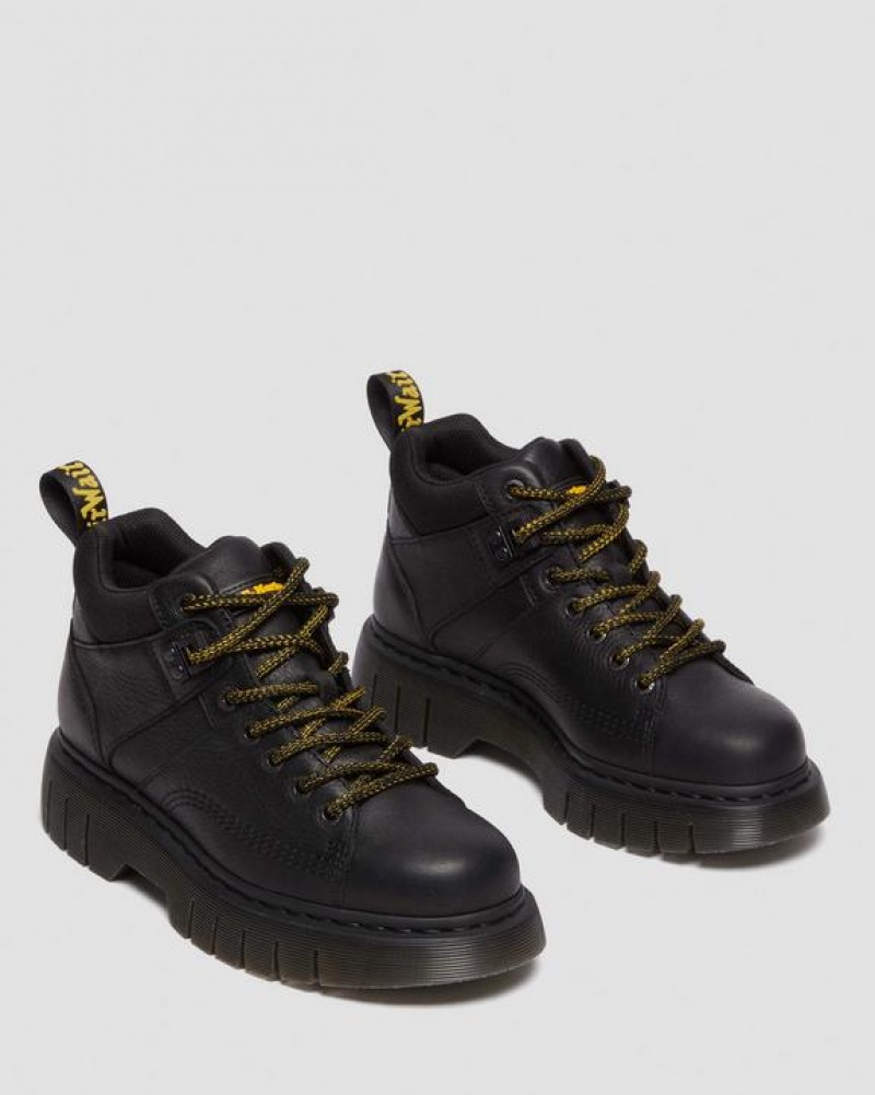 Dr Martens Woodard Grizzly Læder Low Casual Støvler Dame Sort | Danmark_Dr27221