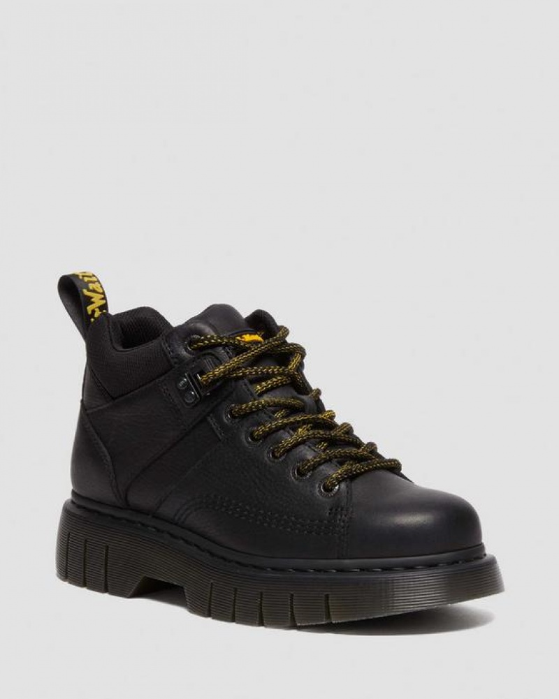 Dr Martens Woodard Grizzly Læder Low Casual Støvler Dame Sort | Danmark_Dr27221