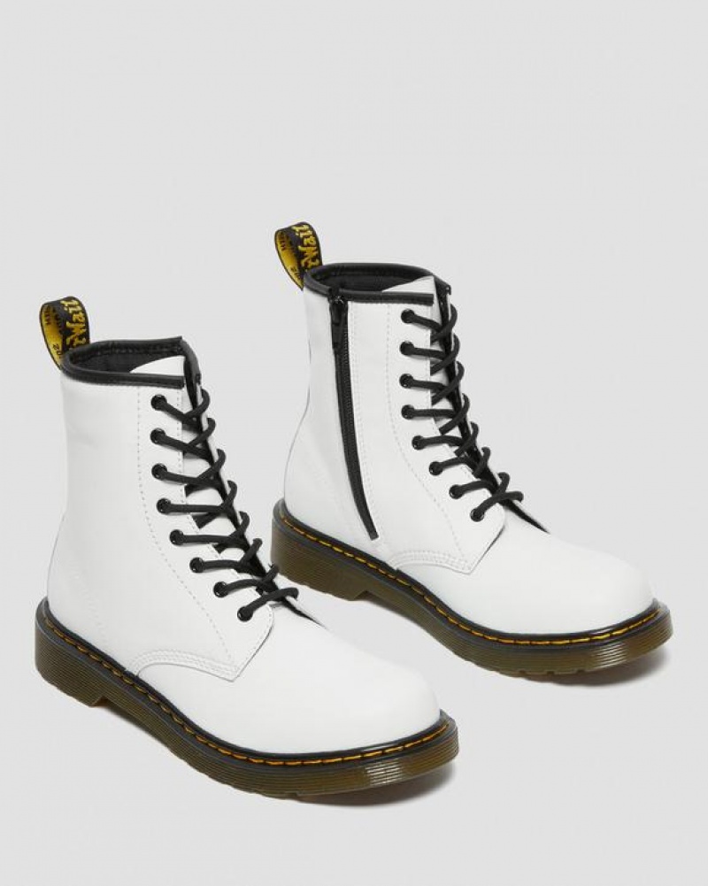 Dr Martens Youth 1460 Læder Blonder Up Støvler Børn Hvide | Danmark_Dr35820