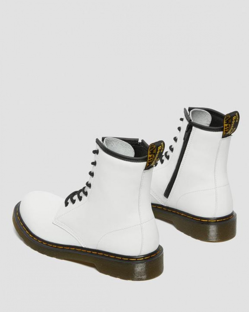 Dr Martens Youth 1460 Læder Blonder Up Støvler Børn Hvide | Danmark_Dr35820