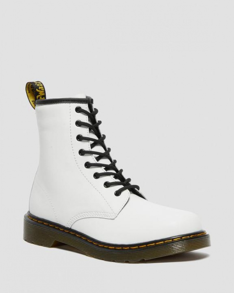 Dr Martens Youth 1460 Læder Blonder Up Støvler Børn Hvide | Danmark_Dr35820