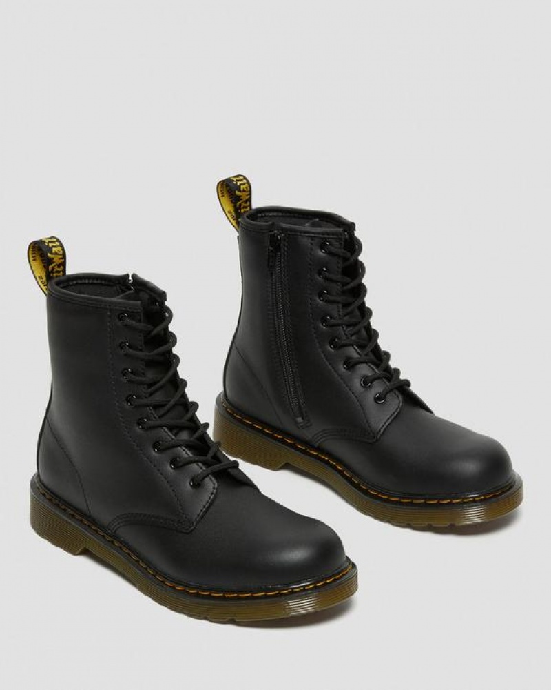 Dr Martens Youth 1460 Softy T Læder Blonder Up Støvler Børn Sort | Danmark_Dr13512