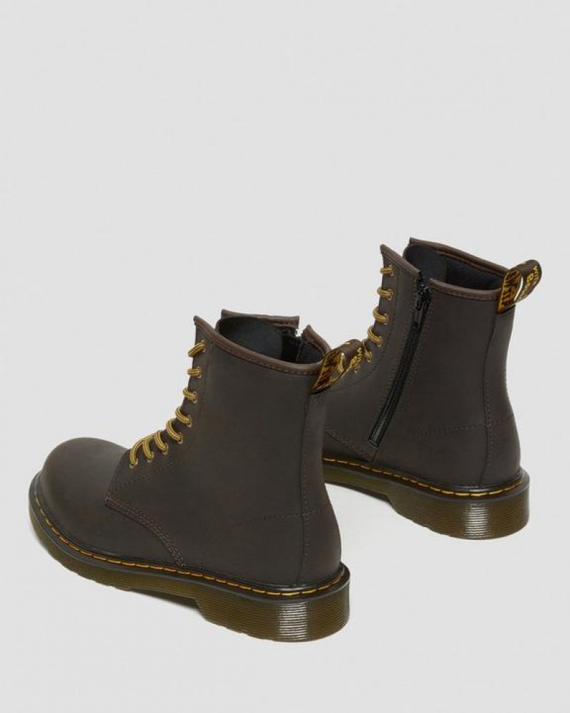 Dr Martens Youth 1460 Wildhorse Læder Blonder Up Støvler Børn Mørkebrune | Danmark_Dr82830