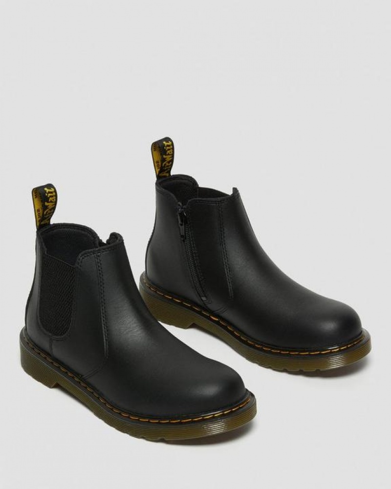 Dr Martens Youth 2976 Softy T Læder Chelsea Støvler Børn Sort | Danmark_Dr31408