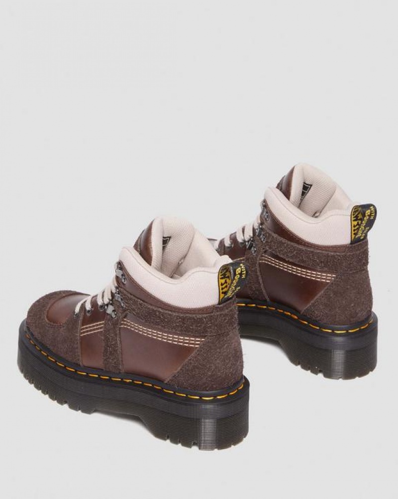 Dr Martens Zuma Læder & Ruskind Hiker Stil Støvler Dame Mørkebrune | Danmark_Dr49015